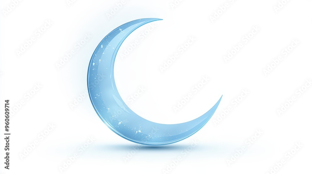 Minimalistic Crescent Moon Vector Icon on White Background