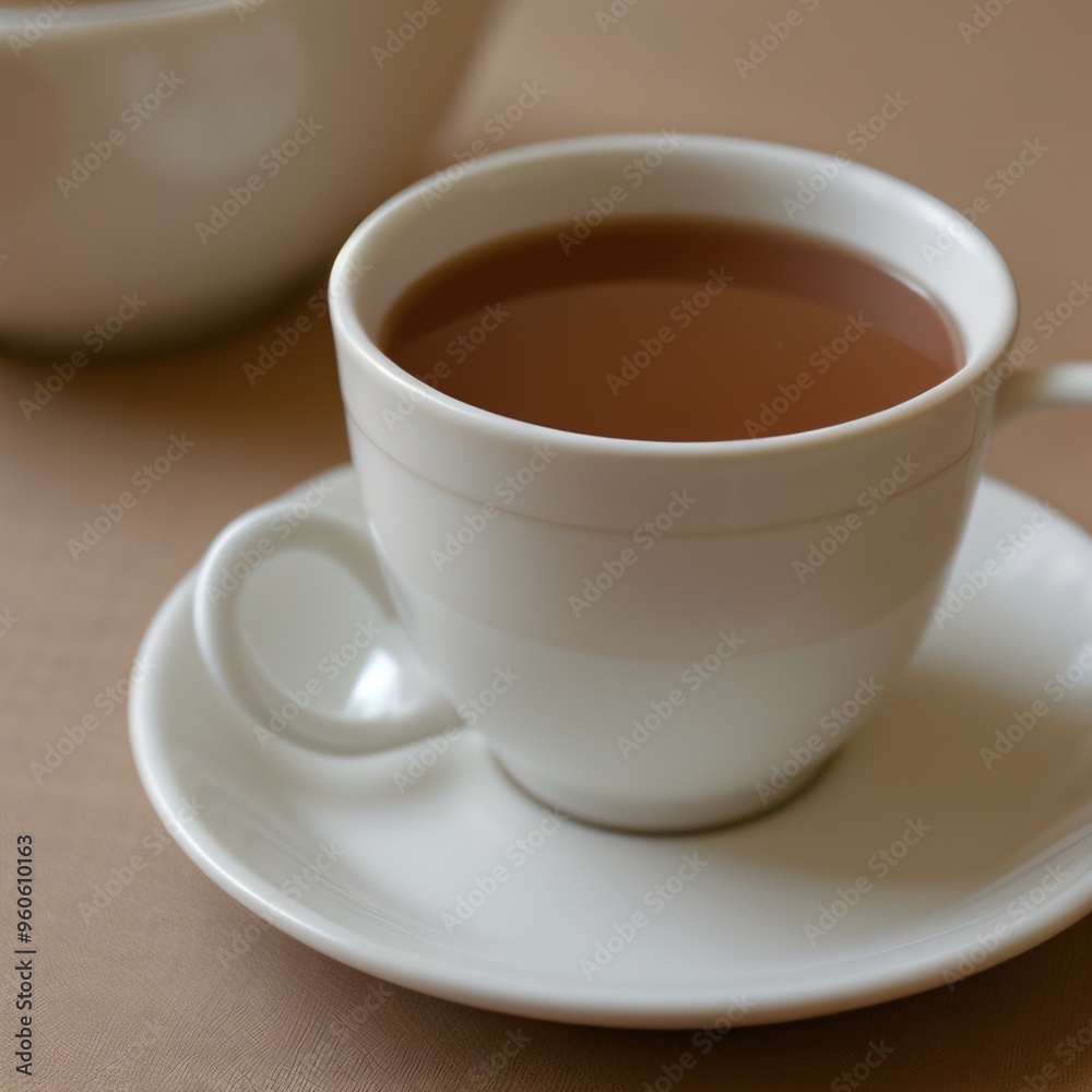 Simple Cup of Hot Tea on a White Background Simple Cup of Hot Tea on a White Background