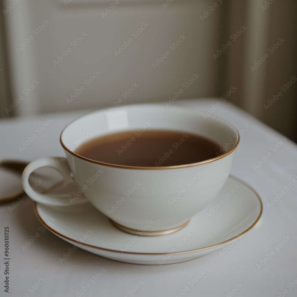 Simple Cup of Hot Tea on a White Background Simple Cup of Hot Tea on a White Background