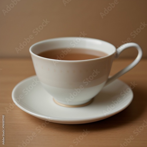 Simple Cup of Hot Tea on a White Background