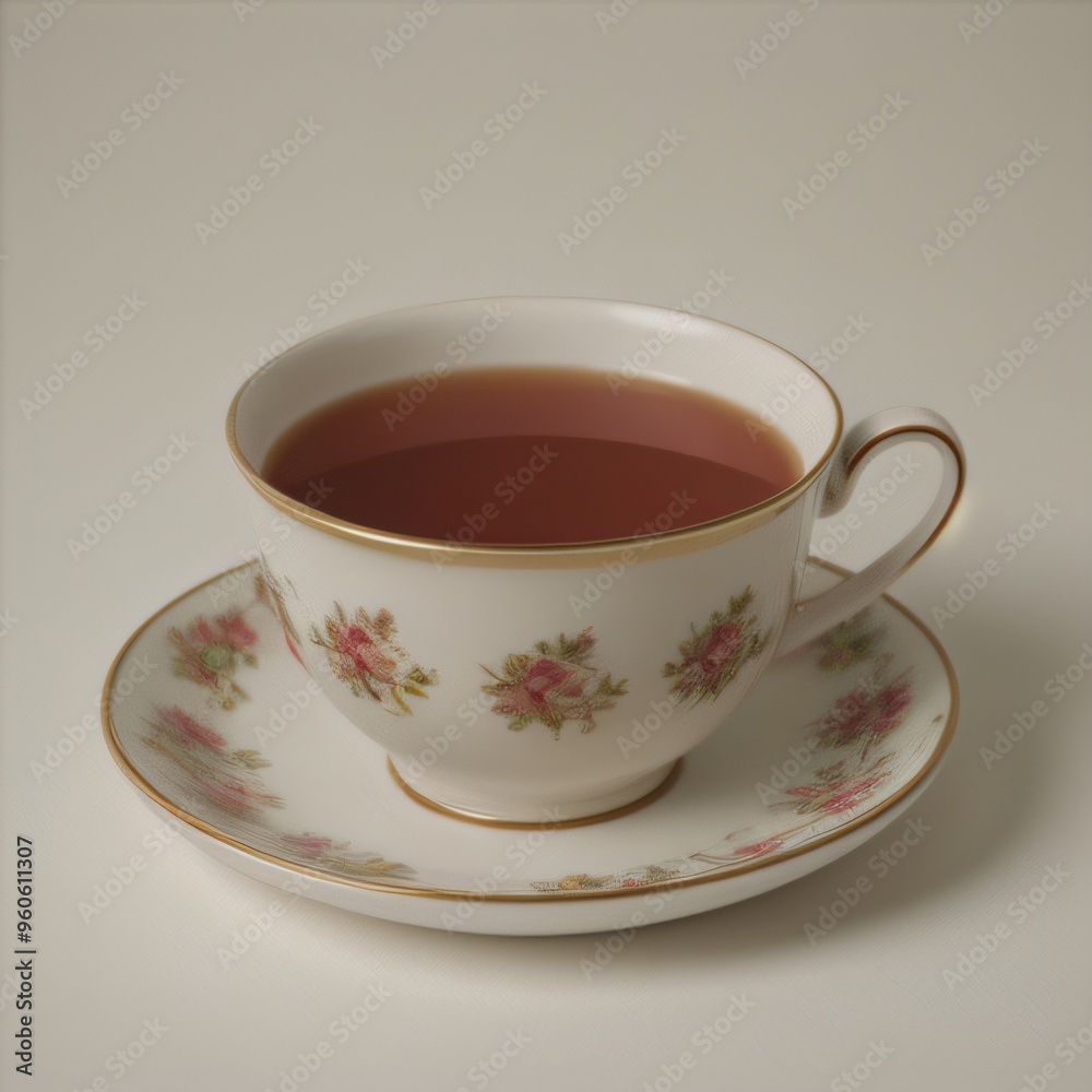 Fototapeta premium Simple Cup of Hot Tea on a White Background