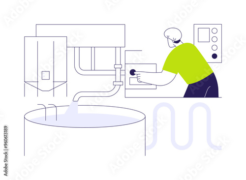 Milk pasteurization abstract concept vector illustration.