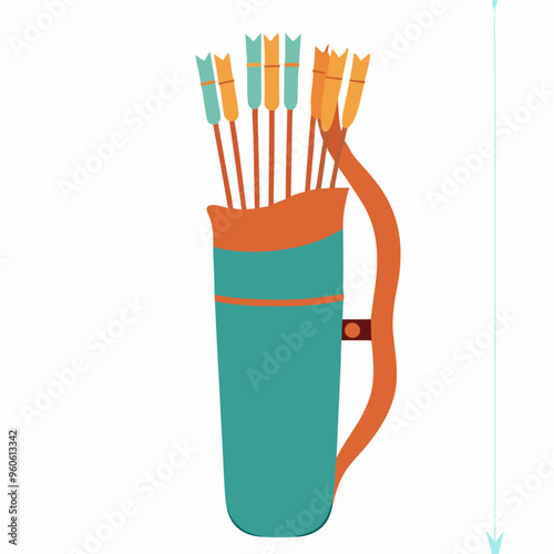 Colorful arrows and quiver illustration for archery sport and outdoor activity design