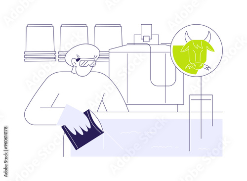 Milk inoculation abstract concept vector illustration.