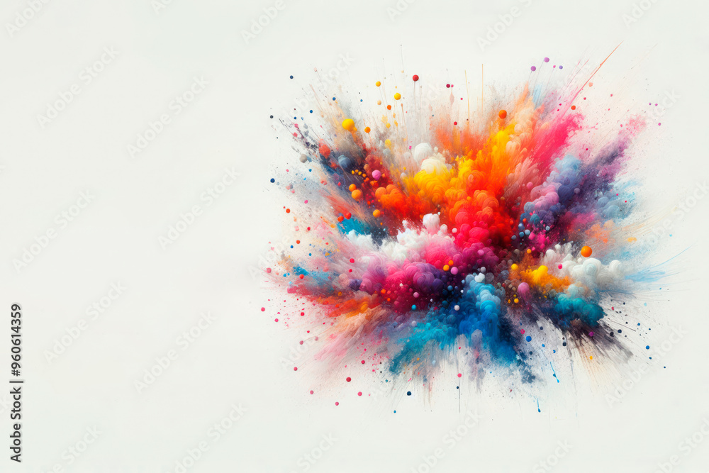 An explosion of color in abstract art. Space for text. An explosion of color in abstract art. Space for text.