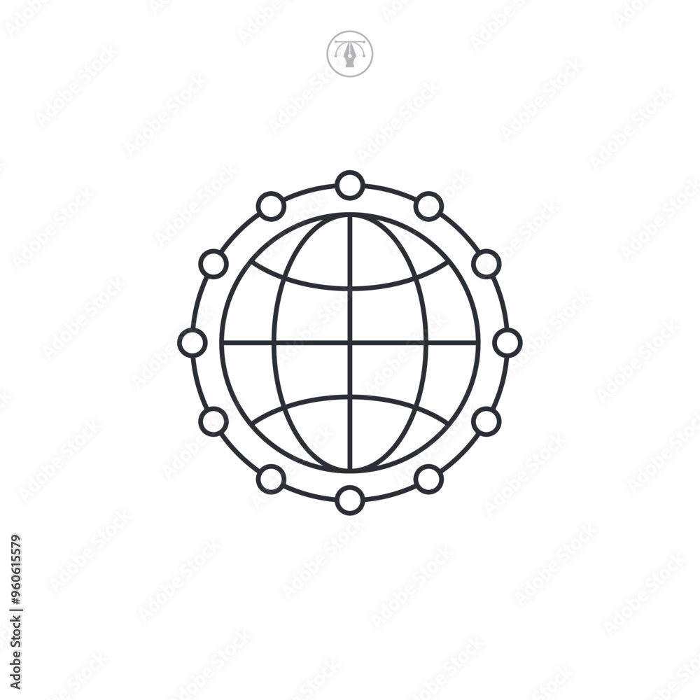 Network Globe icon symbol vector illustration isolated on white background Network Globe icon symbol vector illustration isolated on white background
