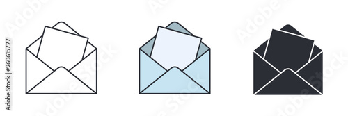 Newsletter, envelope, mail icon symbol vector illustration isolated on white background