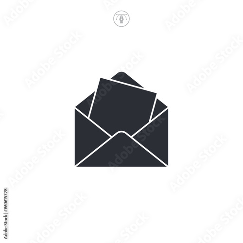 Newsletter, envelope, mail icon symbol vector illustration isolated on white background