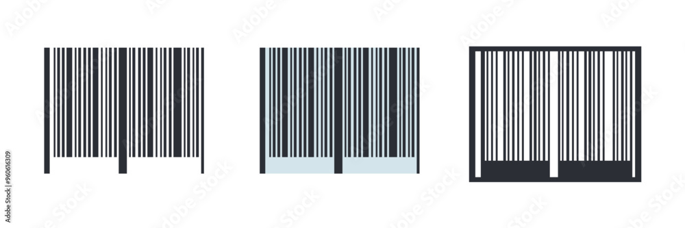 Barcode icon symbol vector illustration isolated on white background Barcode icon symbol vector illustration isolated on white background