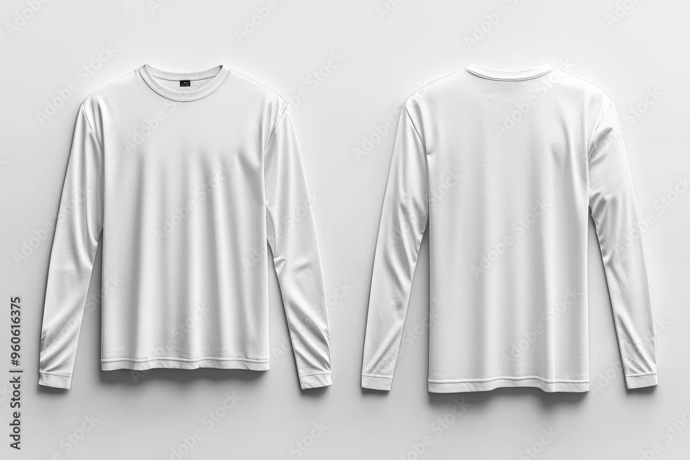 White Long Sleeve Tshirt Mockup Isolated created with Generative AI White Long Sleeve Tshirt Mockup Isolated created with Generative AI