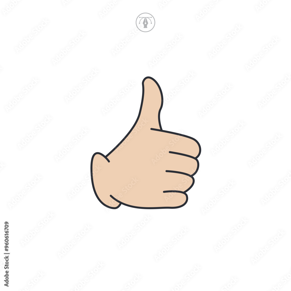 Thumbs Up icon symbol vector illustration isolated on white background
