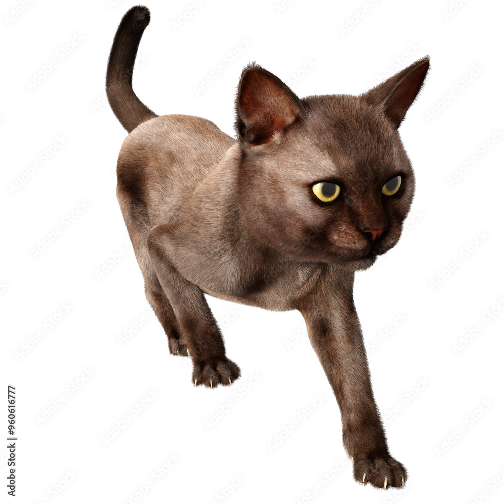 3D rendered illustration of a Burmese cat isolated on a transparent background 3D rendered illustration of a Burmese cat isolated on a transparent background