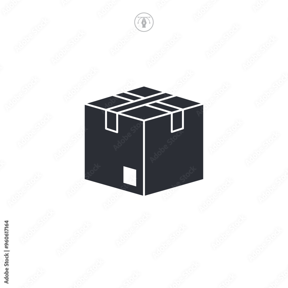 Box icon symbol vector illustration isolated on white background Box icon symbol vector illustration isolated on white background