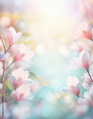 Many pink flowers that are blooming on a tree, plant background