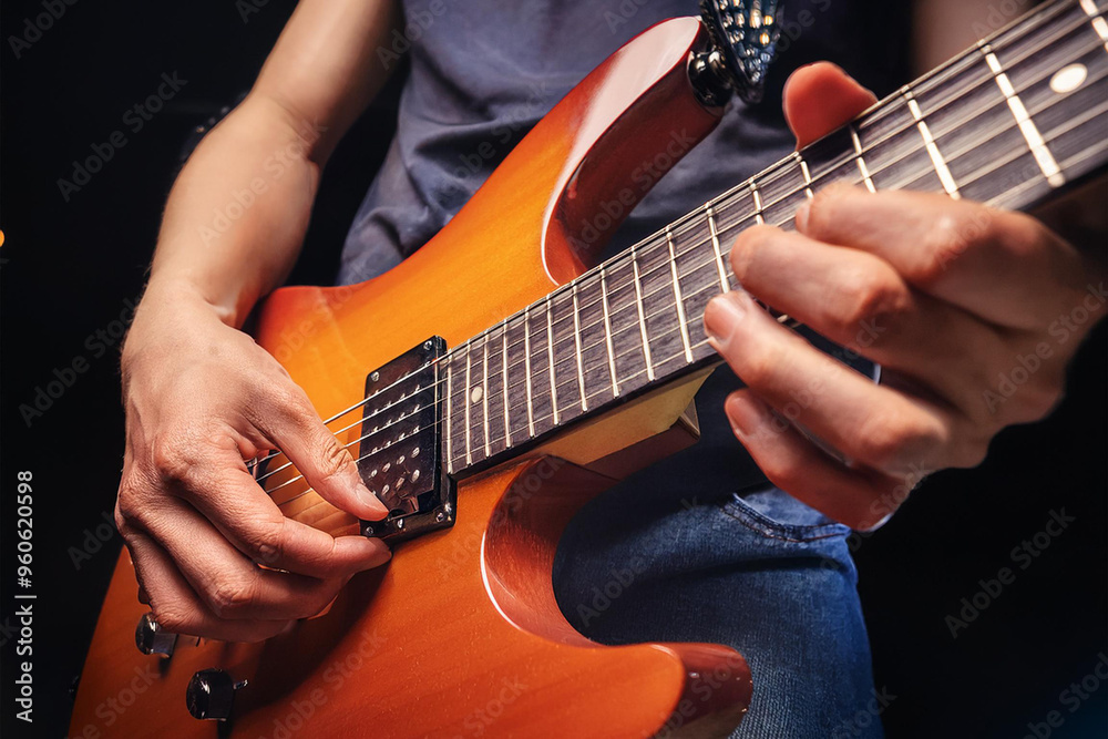 Fototapeta premium Musicien jouant de la guitare électrique