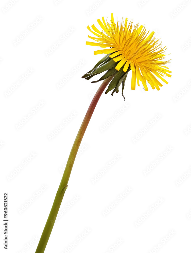 Fototapeta premium bright yellow dandelion isolated on transparent background