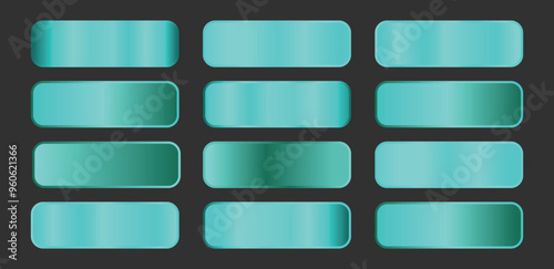 Gradients turquoise metallic set Vector
