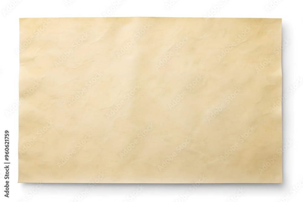 A sheet of old yellowed paper on a white background A sheet of old yellowed paper on a white background