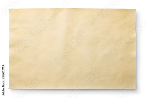 A sheet of old yellowed paper on a white background