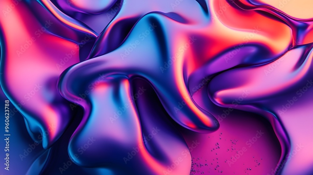 Obraz premium Abstract fluid shapes in vibrant colors, organic shapes, dynamic and modern.