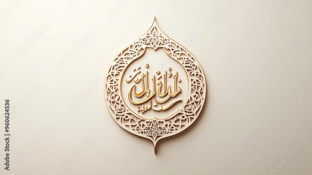 Islamic Calligraphy with Golden Lettering Islamic Calligraphy with Golden Lettering