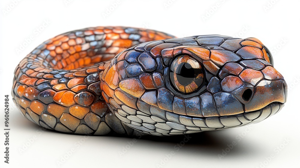 Cartoon snake on a white background Cartoon snake on a white background