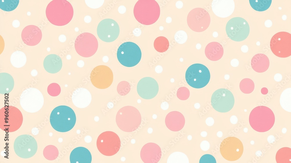 A playful pattern of white polka dots on a pastel background A playful pattern of white polka dots on a pastel background