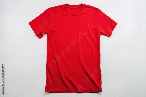 Red T shirt for men with white background photo