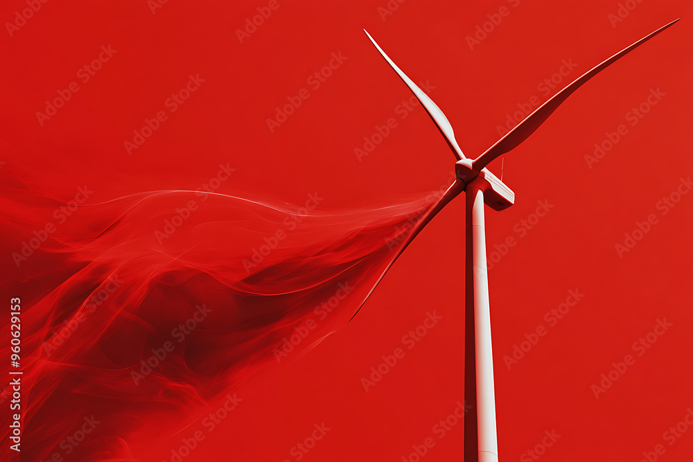 An abstract digital banner showcasing a wind turbine, representing renewable energy and advanced technology An abstract digital banner showcasing a wind turbine, representing renewable energy and advanced technology