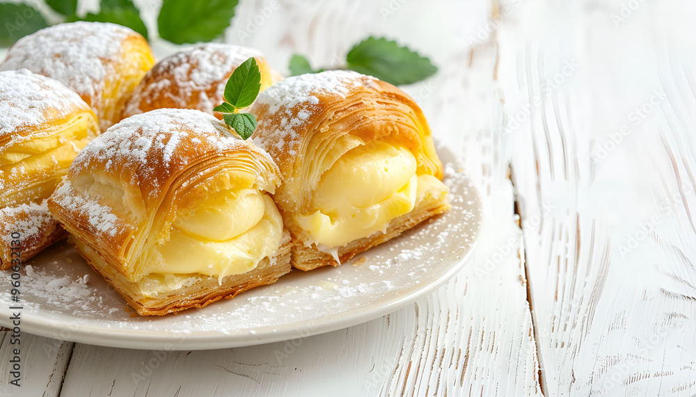 Bigne stuffed with pastry cream Bigne stuffed with pastry cream