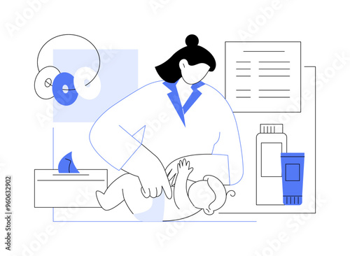 Newborn massage isolated cartoon vector illustrations.