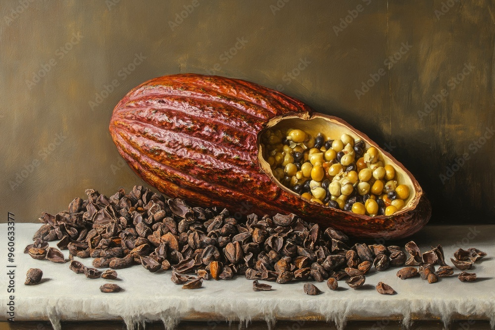 Still Life with Split Cocoa Pod and Beans Still Life with Split Cocoa Pod and Beans