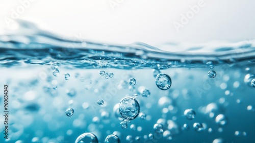 Bubbles Ascending, a serene underwater scene showcasing delicate air bubbles drifting upwards, minimalist ambiance, emphasizing tranquility and the beauty of simplicity