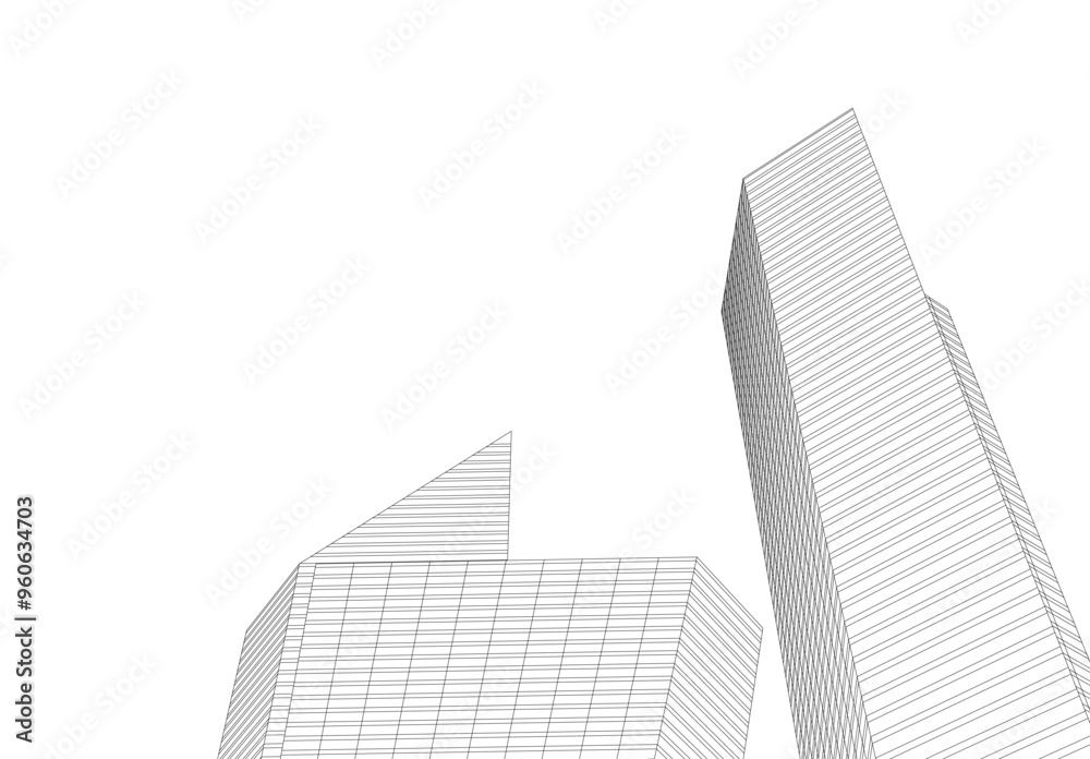 abstract city buildings vector drawing abstract city buildings vector drawing