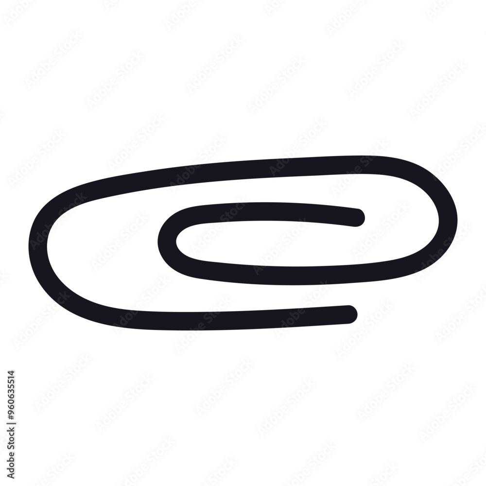Paper clip in doodle style. Isolated paper clip Paper clip in doodle style. Isolated paper clip