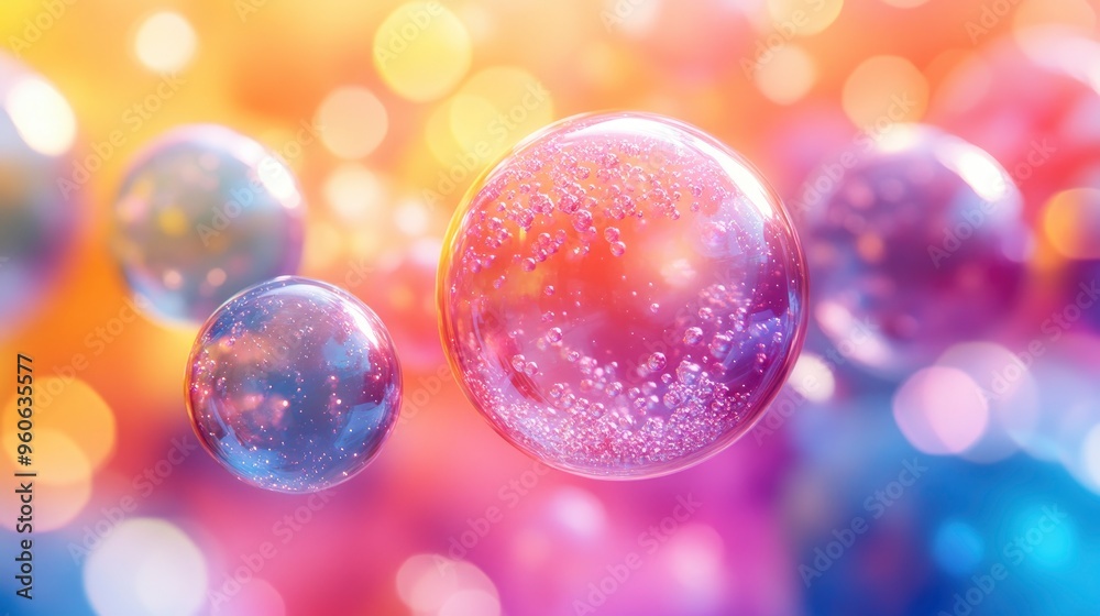 Abstract Colorful Bubbles with Bokeh Background Abstract Colorful Bubbles with Bokeh Background