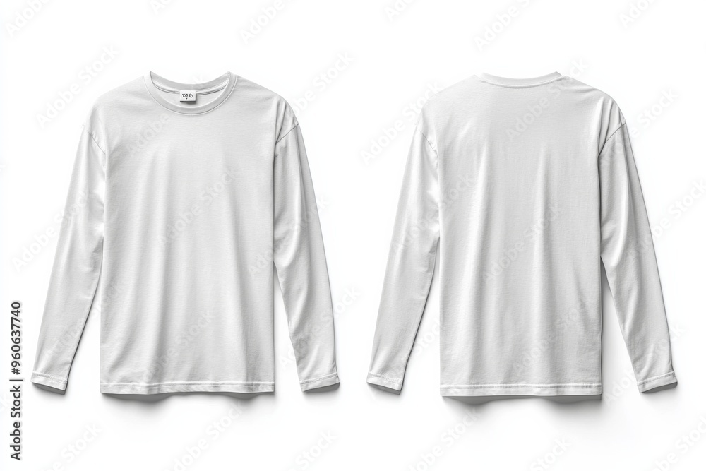 White Long Sleeve Tshirt Mockup Isolated created with Generative AI White Long Sleeve Tshirt Mockup Isolated created with Generative AI