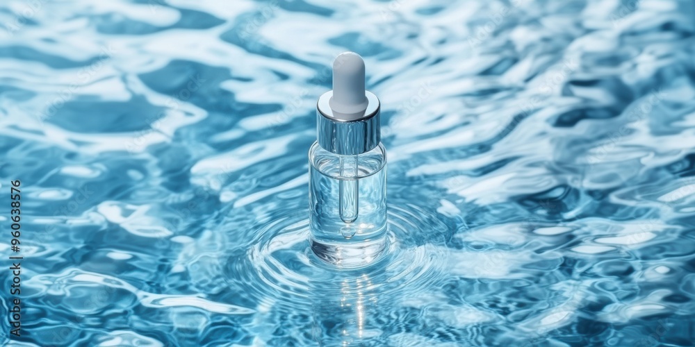 Serum Dropper Bottle on Rippling Water Surface
Serum Dropper Bottle on Rippling Water Surface