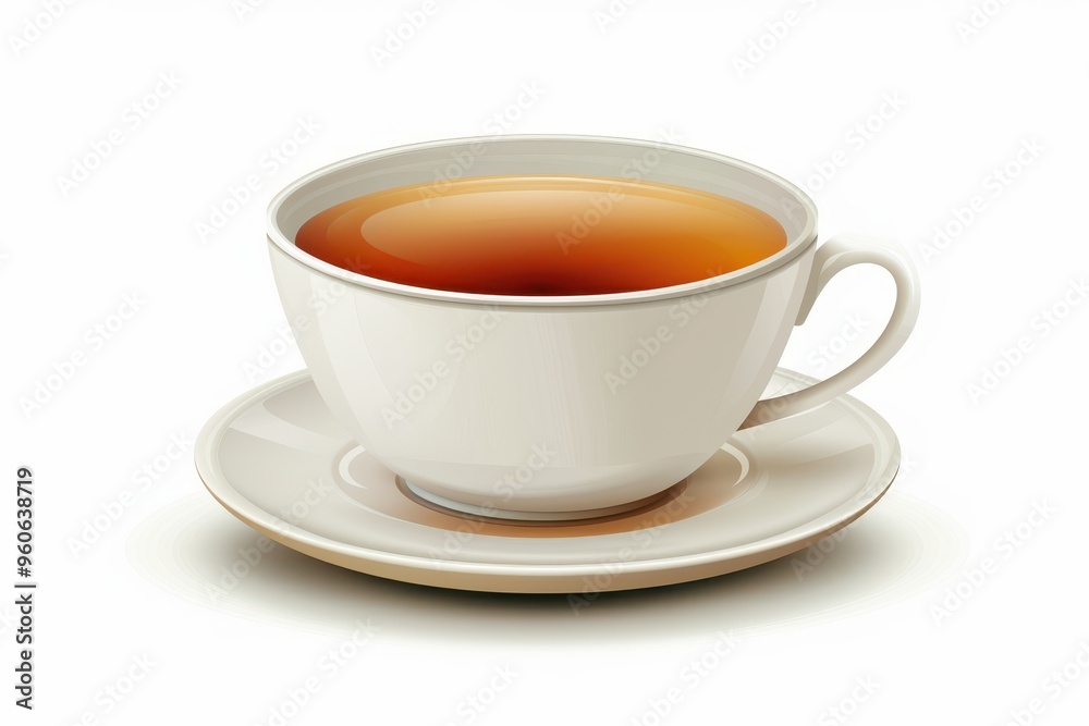 Teacup on white background