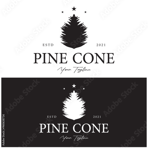 simple pine or fir tree logo,evergreen.for pine forest,adventurers,camping,nature,badges and business.vector