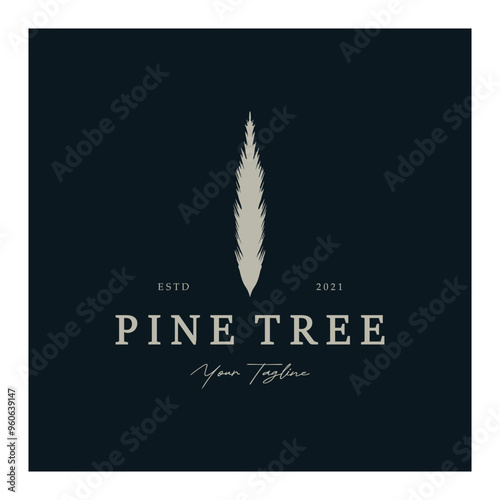 simple pine or fir tree logo,evergreen.for pine forest,adventurers,camping,nature,badges and business.vector