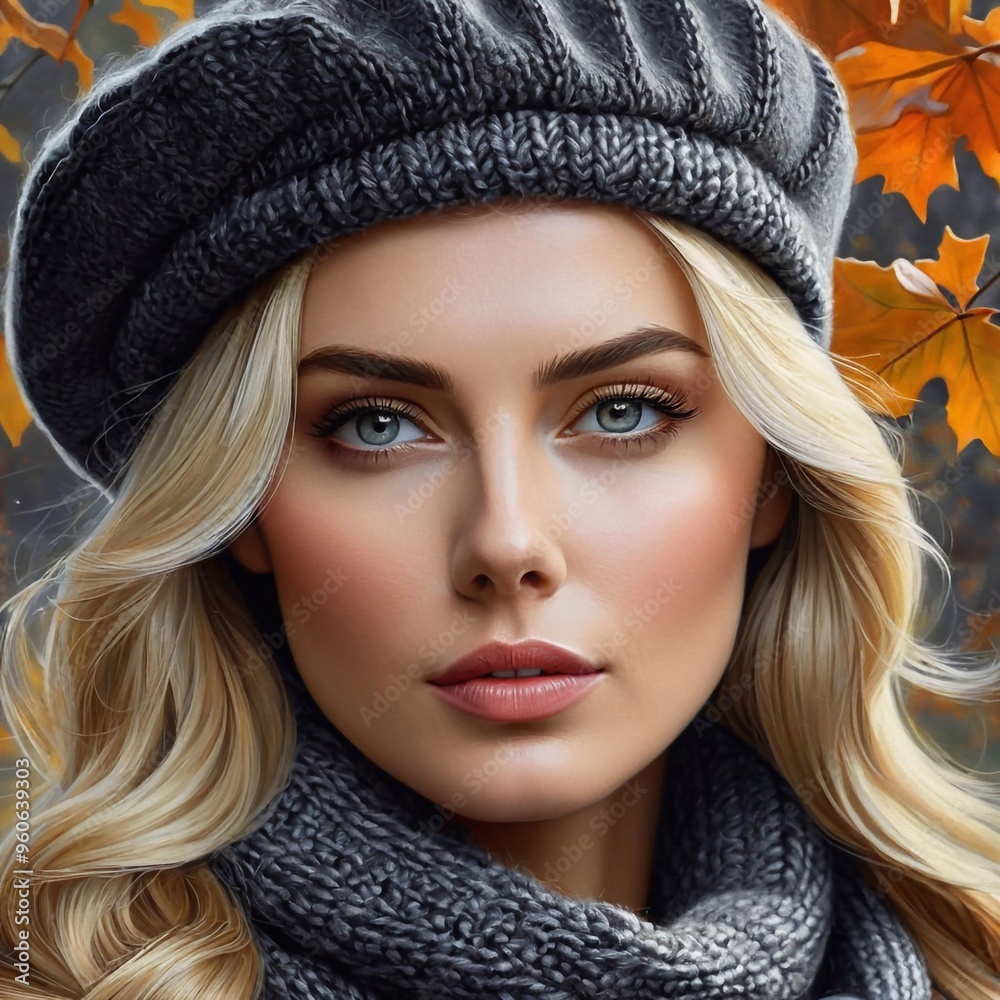 Junge blonde Frau im Herbst Junge blonde Frau im Herbst