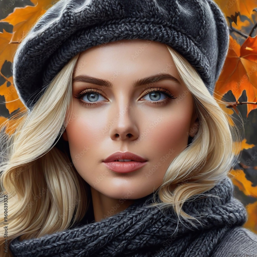 Junge blonde Frau im Herbst Junge blonde Frau im Herbst