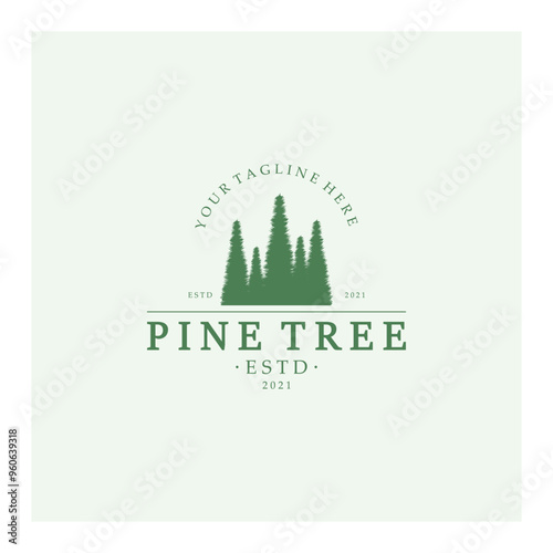 simple pine or fir tree logo,evergreen.for pine forest,adventurers,camping,nature,badges and business.vector