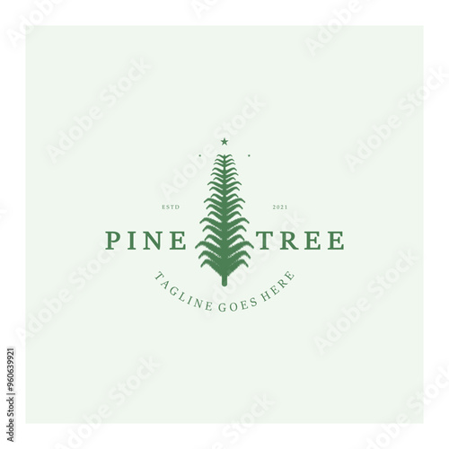 simple pine or fir tree logo,evergreen.for pine forest,adventurers,camping,nature,badges and business.vector