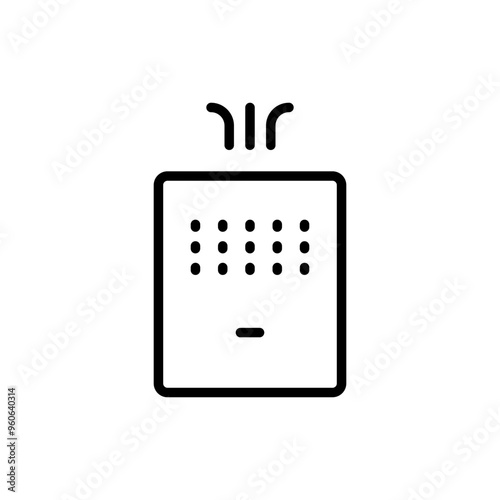 Humidifier Device Line Icon. Electronic Appliance Air Purifier Concept Outline Pictogram. Ventilation Technology Illustration. Simple Vector Isolated On White Background.