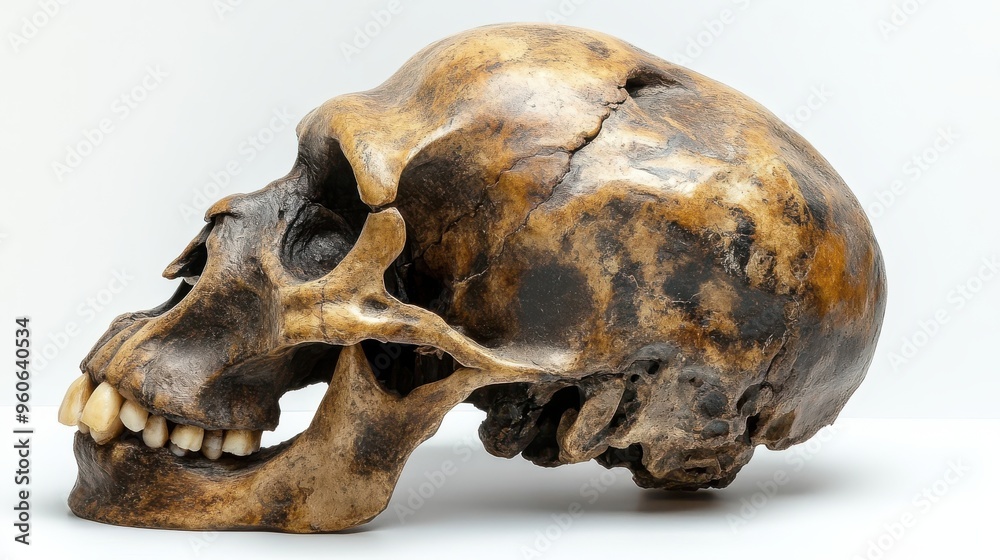 Gorilla skull on a white background Gorilla skull on a white background