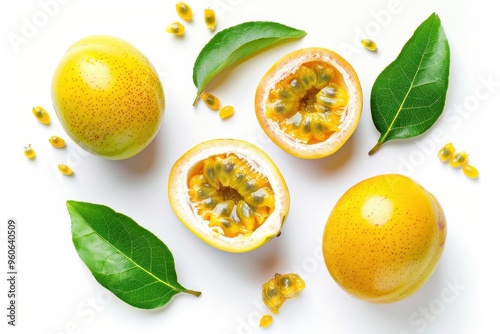 Wallpaper Mural Top down view of isolated granadilla on white background Torontodigital.ca