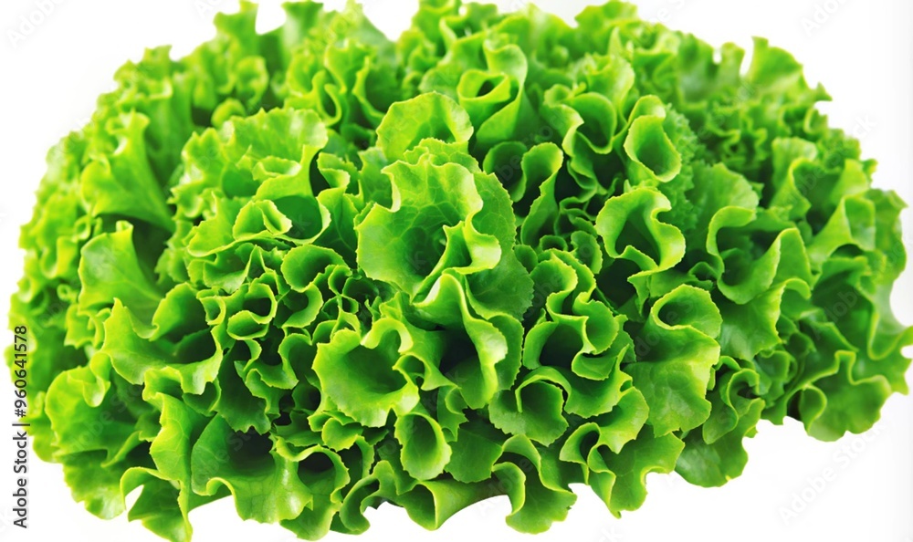 bunch of endive isolated on white background, green tree leaves isolated