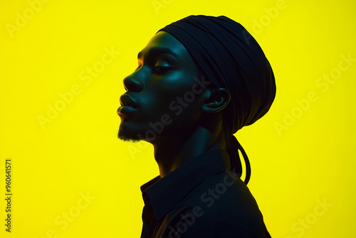 Potrait of Native dressed African men head tie